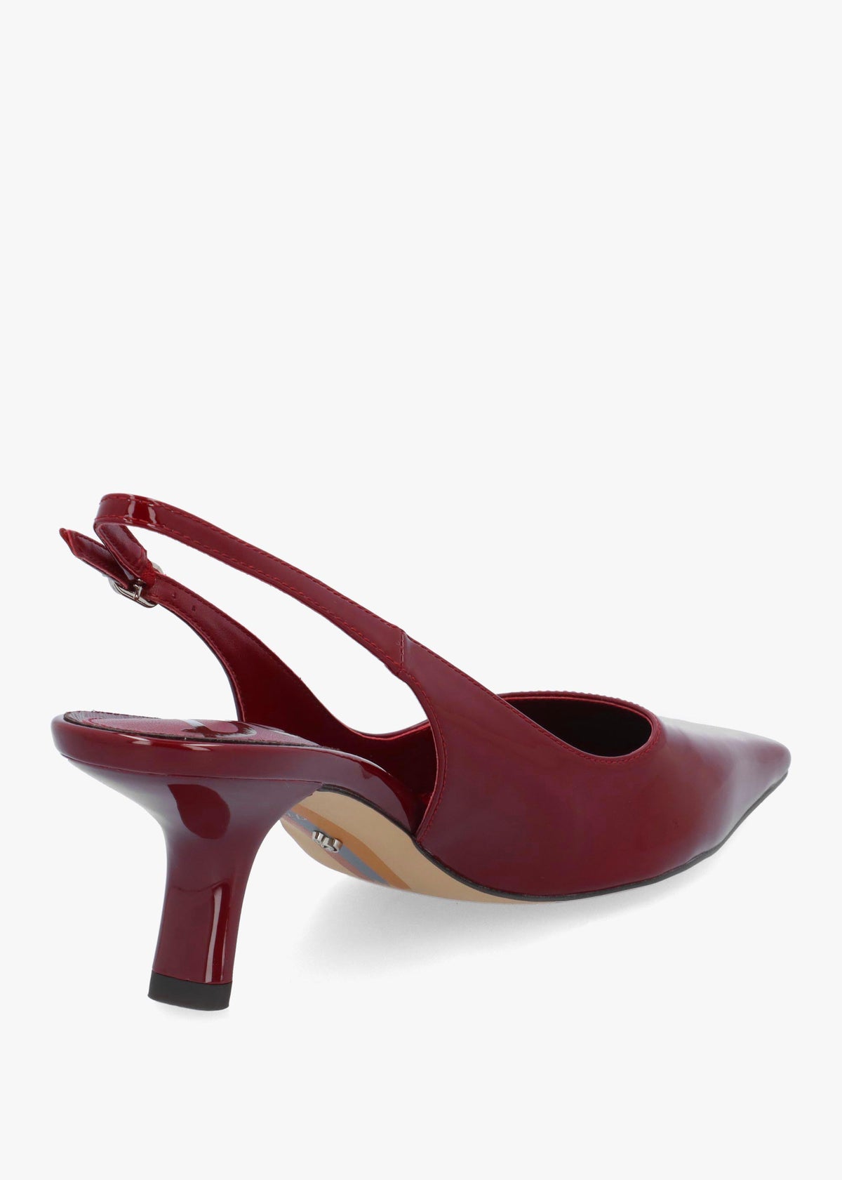 Bianka Burgundy Patent Leather Sling Back Court Shoes