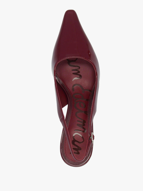 Bianka Burgundy Patent Leather Sling Back Court Shoes