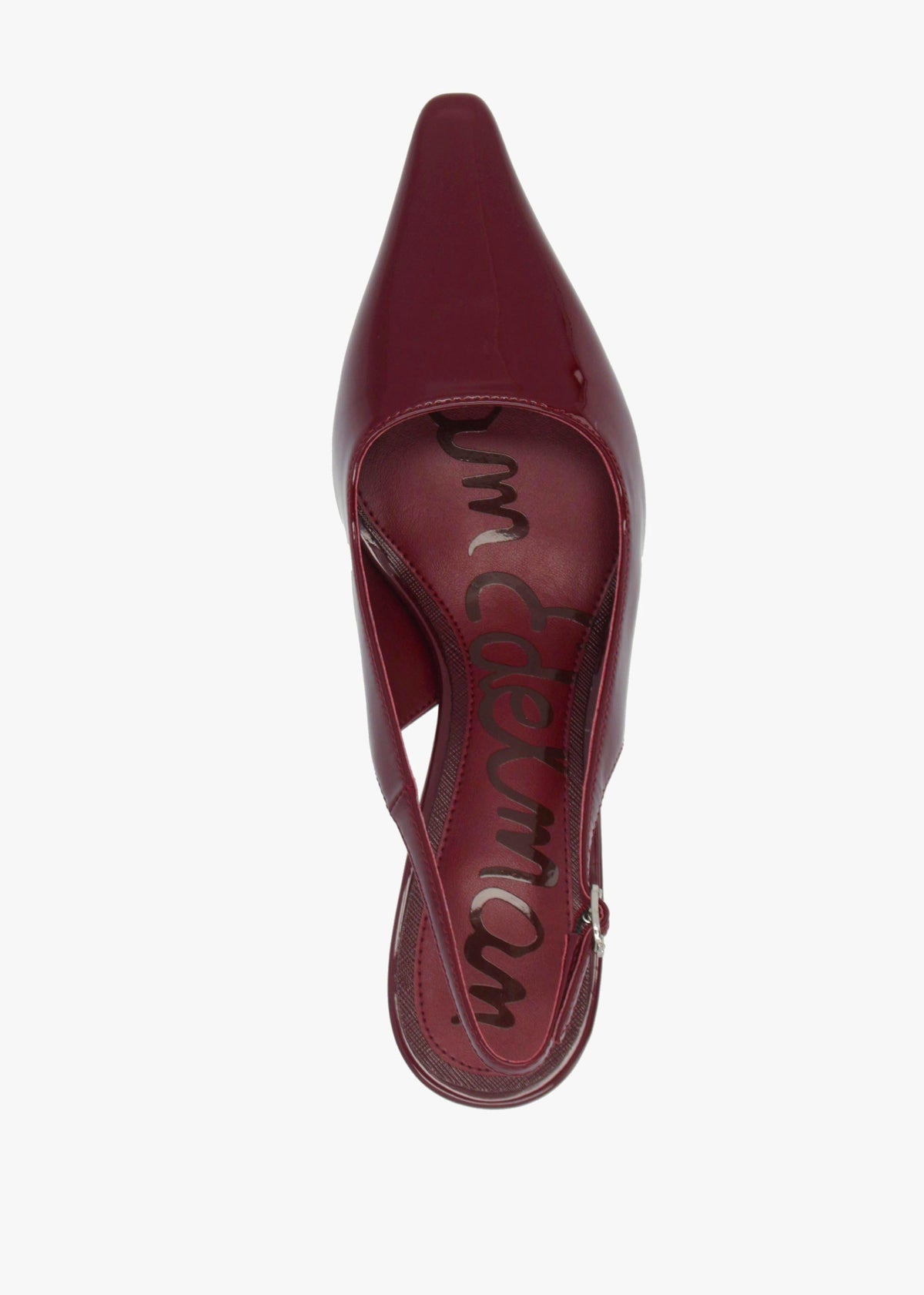 Bianka Burgundy Patent Leather Sling Back Court Shoes