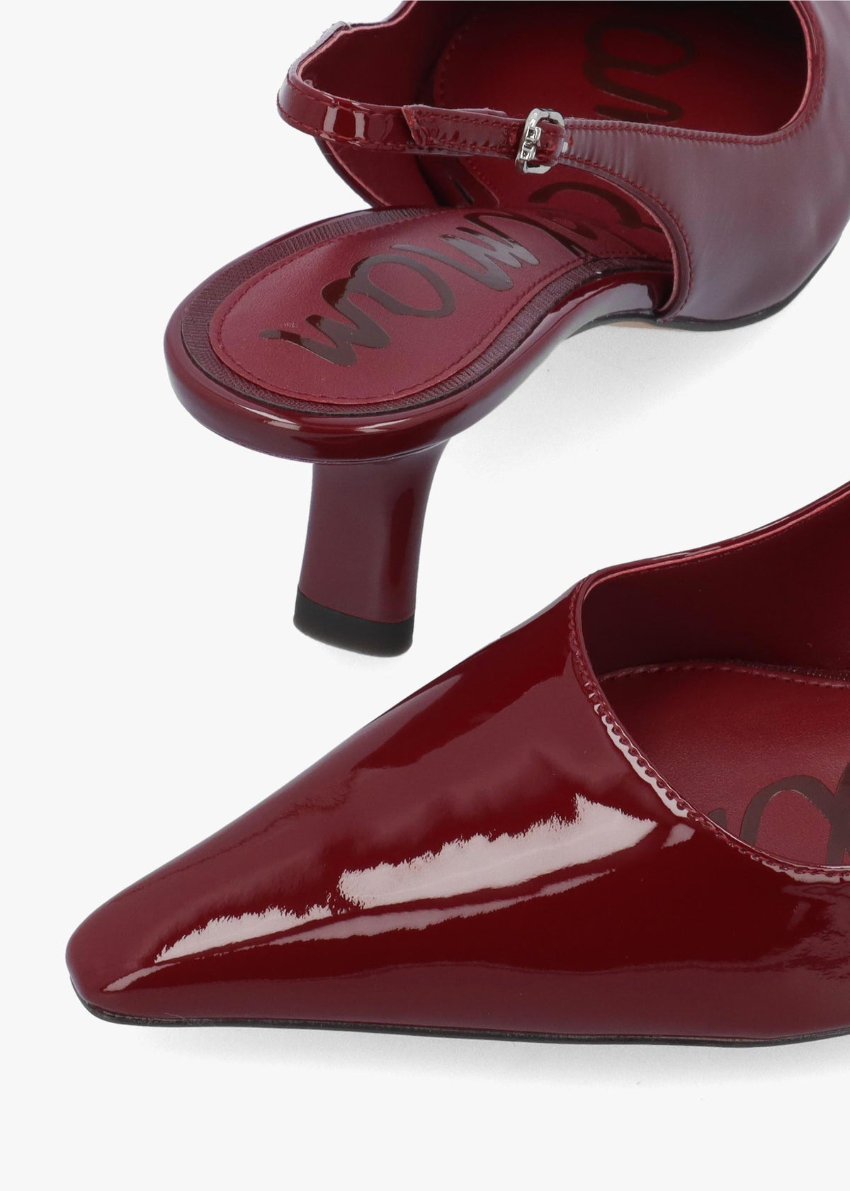 Bianka Burgundy Patent Leather Sling Back Court Shoes