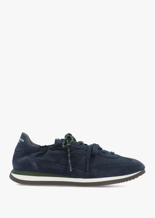 Evara Navy Suede & Nylon Low Profile Trainers