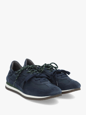 Evara Navy Suede & Nylon Low Profile Trainers