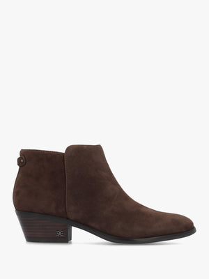 Petty Brown Suede Stacked Heel Ankle Boots