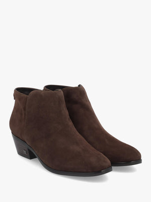 Petty Brown Suede Stacked Heel Ankle Boots