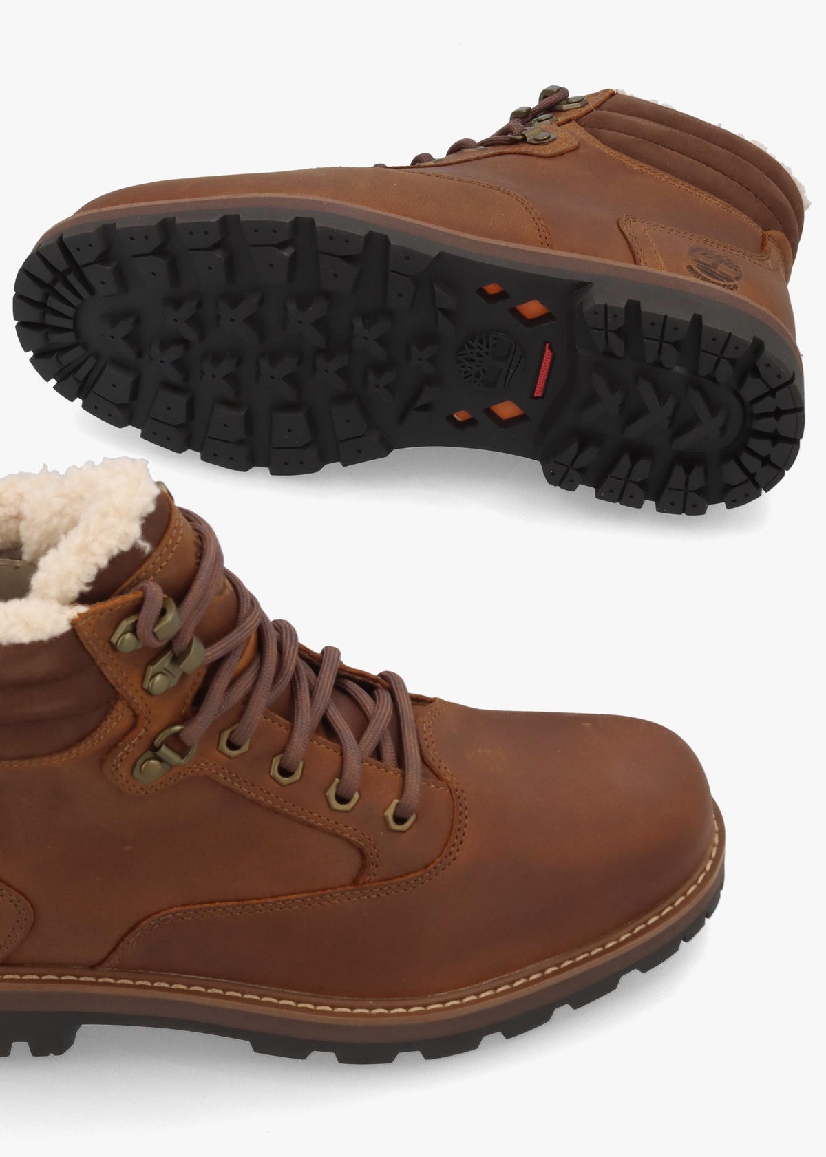 TIMB MENS BRITTON ROAD WARM LINED ANKLE BOOT - Tan Leather