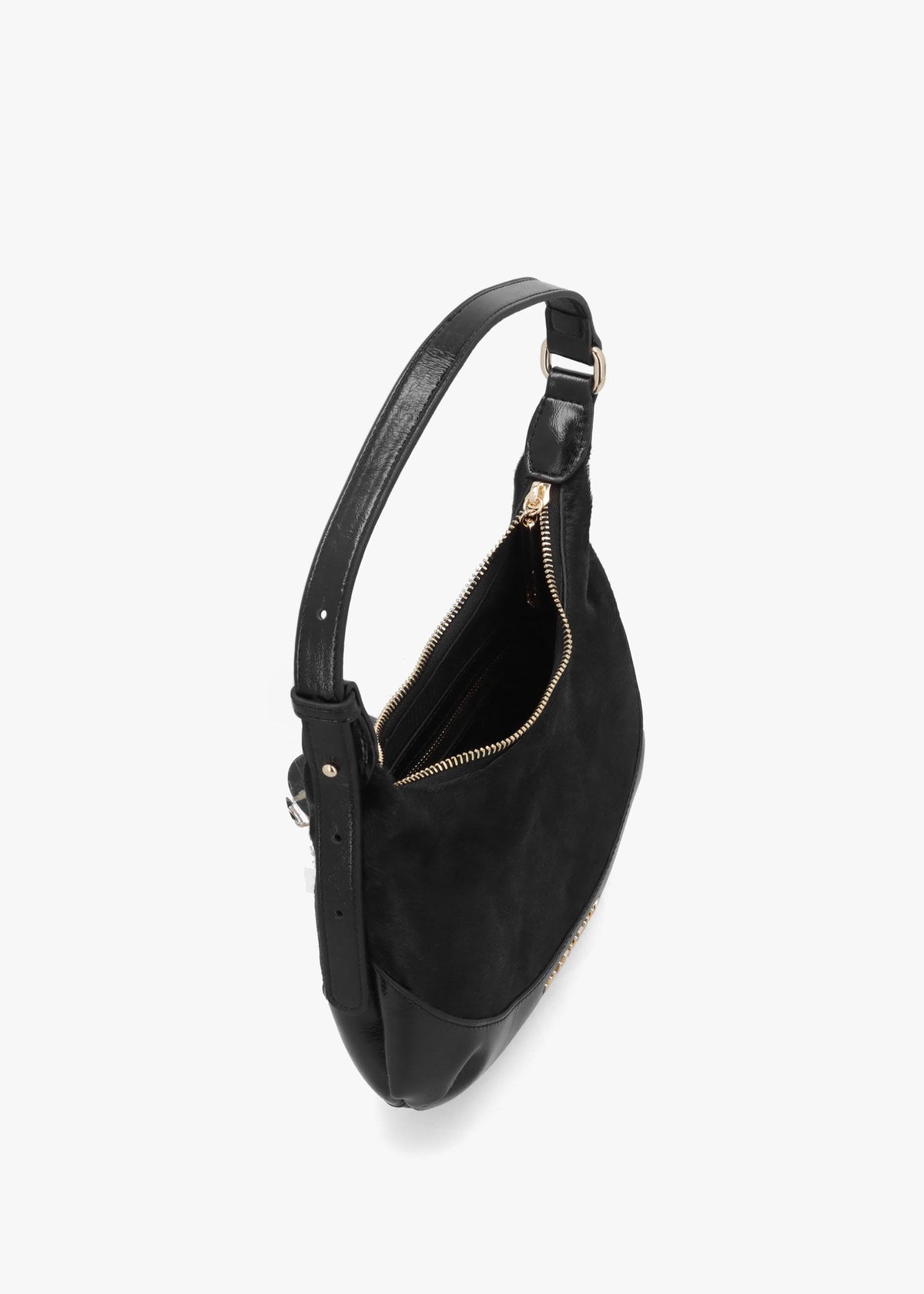 Valentino Apolline Pony Hair Nero Hobo Bag