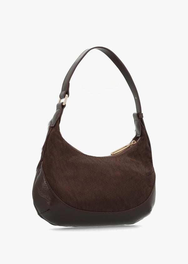 Valentino Apolline Pony Hair Caffé Hobo Bag