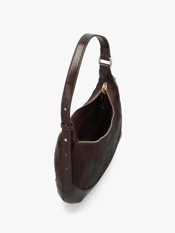 Valentino Apolline Pony Hair Caffé Hobo Bag