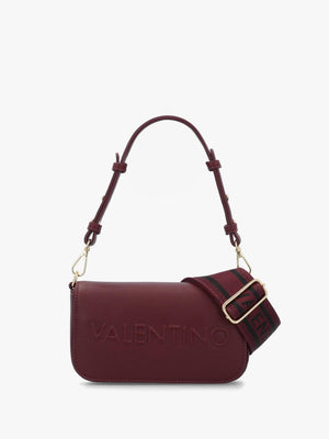 Valentino Bianka Relove Flapover Bordeux Cross-Body Bag