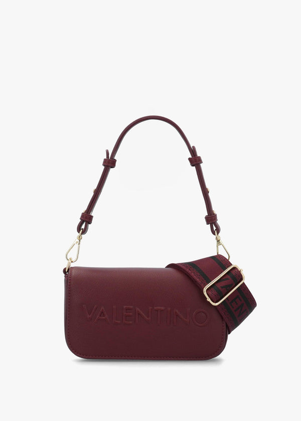 Valentino Bianka Relove Flapover Bordeux Cross-Body Bag