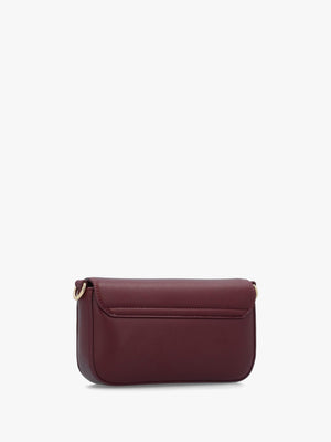 Valentino Bianka Relove Flapover Bordeux Cross-Body Bag