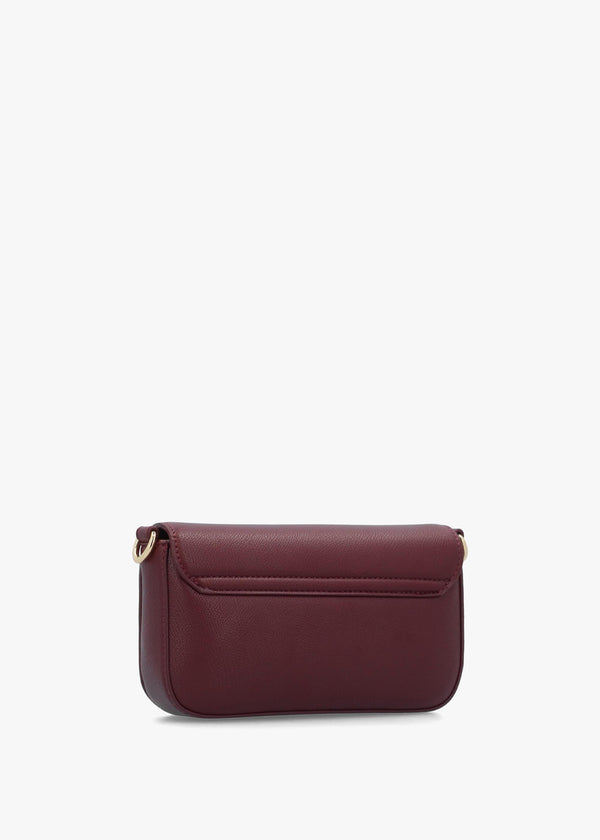 Valentino Bianka Relove Flapover Bordeux Cross-Body Bag