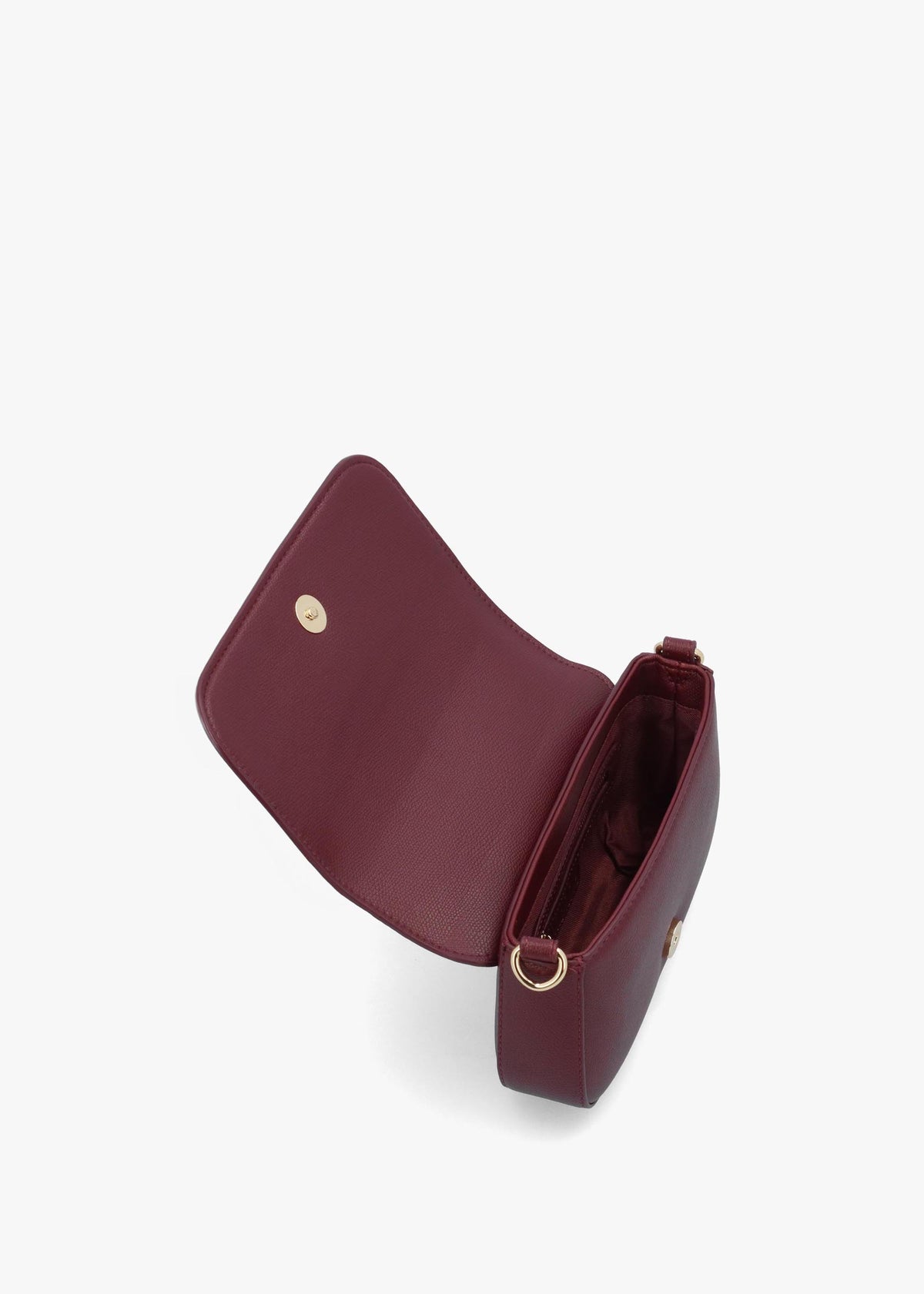 Valentino Bianka Relove Flapover Bordeux Cross-Body Bag