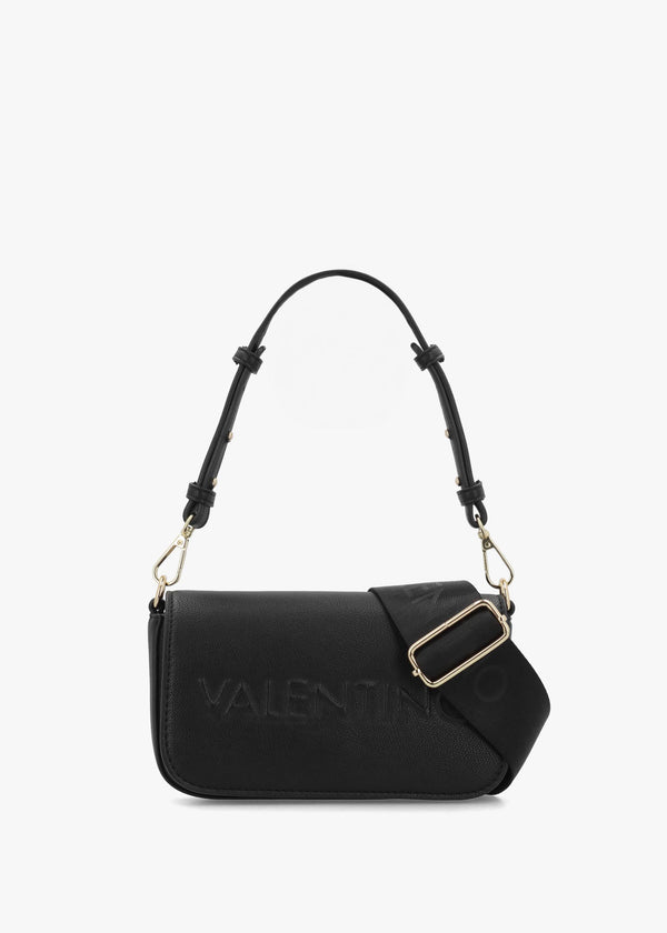 Valentino Bianka Relove Flapover Nero Cross-Body Bag
