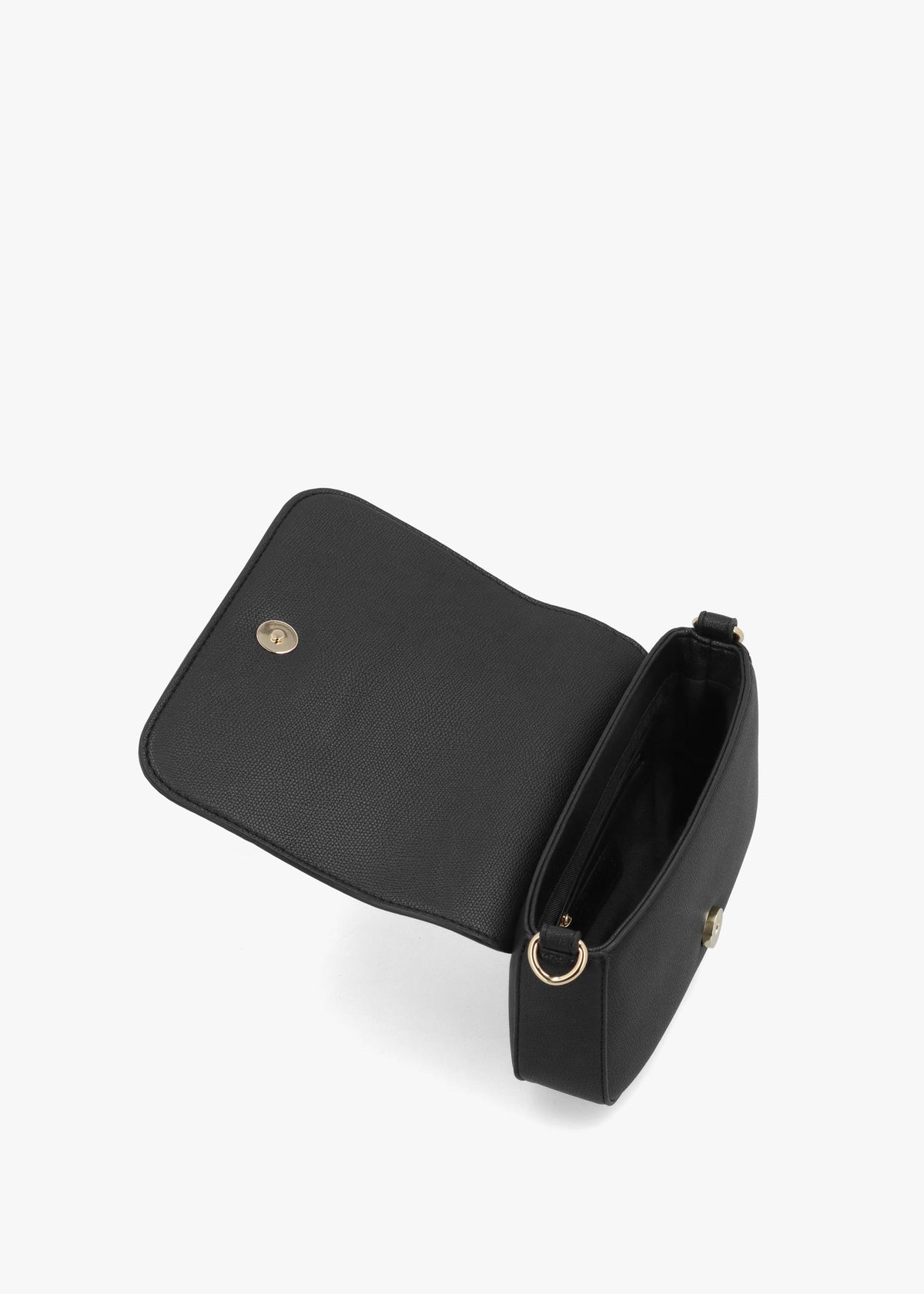 Valentino Bianka Relove Flapover Nero Cross-Body Bag