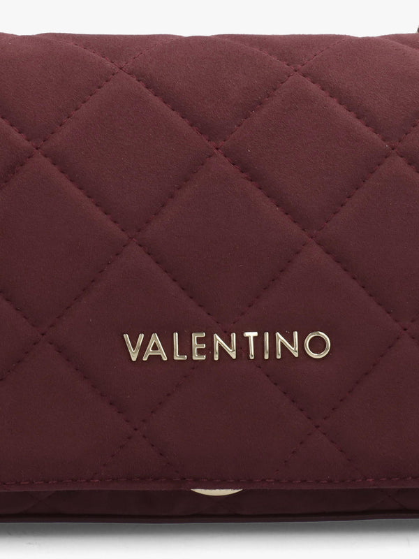 Large Quilted Ocarina Burgundy Suedette Satchel Bag
