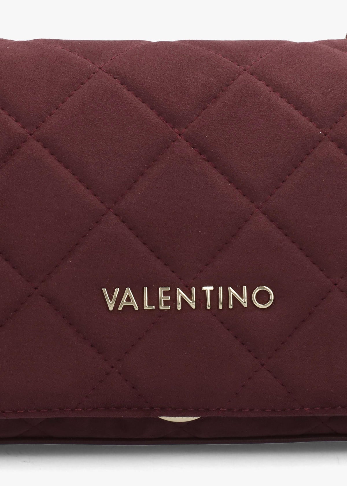 Large Quilted Ocarina Burgundy Suedette Satchel Bag