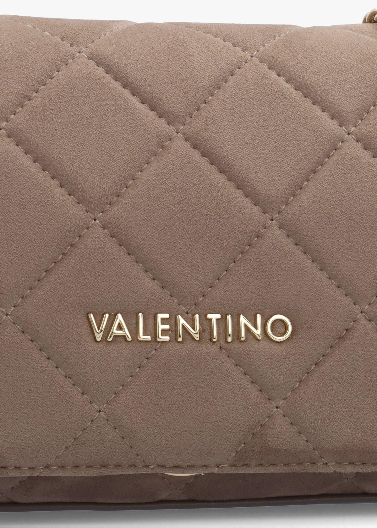 Large Quilted Ocarina Taupe Suedette Satchel Bag