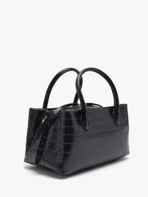 Valentino Bags Opaline Moc Croc Black Top Handle Bag