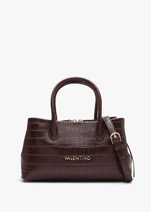 Valentino Bags Opaline Moc Croc Brown Top Handle Bag