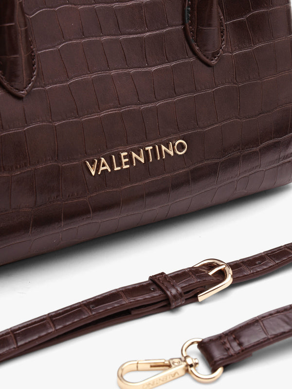 Valentino Bags Opaline Moc Croc Brown Top Handle Bag