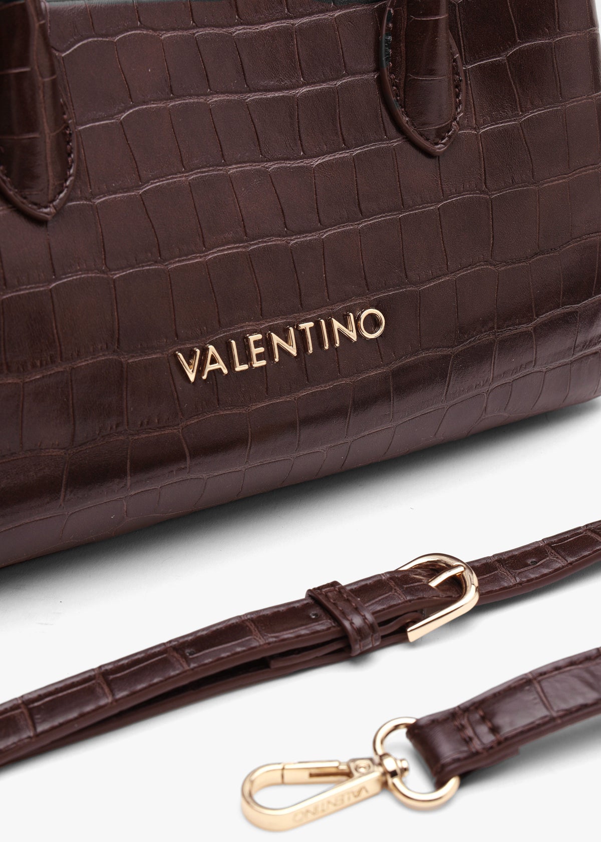 Valentino Bags Opaline Moc Croc Brown Top Handle Bag