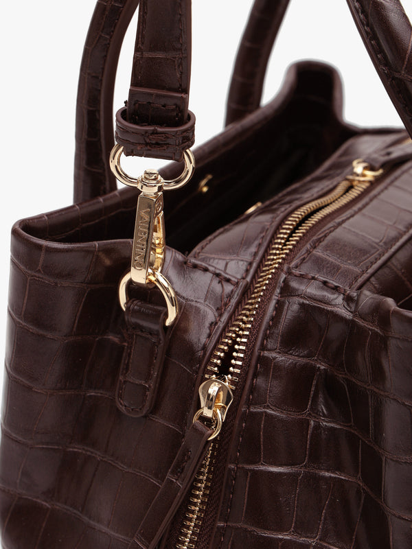 Valentino Bags Opaline Moc Croc Brown Top Handle Bag