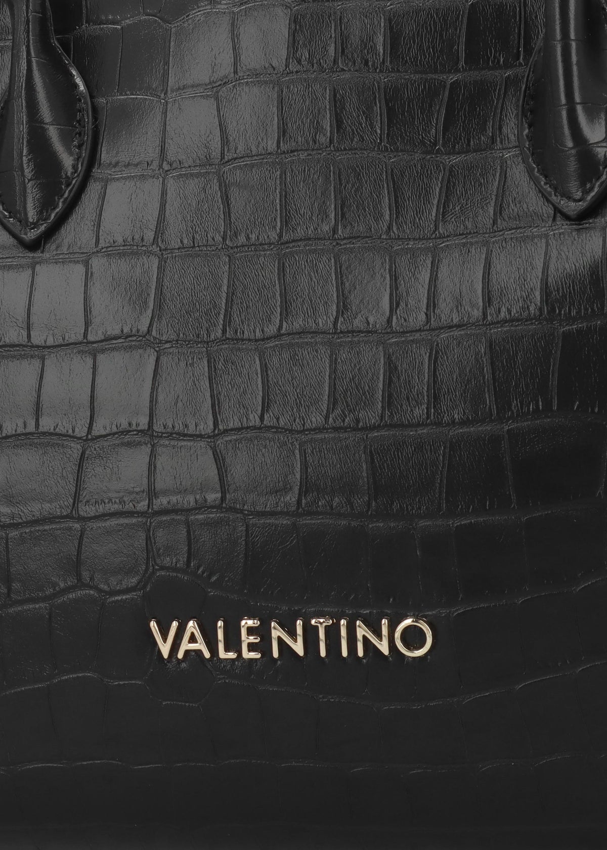 Valentino Bags Large Opaline Moc Croc Black Tote Bag