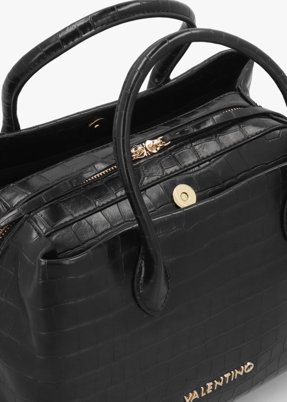 Valentino Bags Large Opaline Moc Croc Black Tote Bag