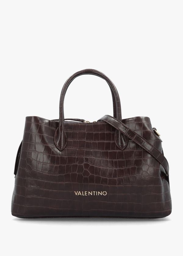 Valentino Bags Large Opaline Moc Croc Brown Tote Bag
