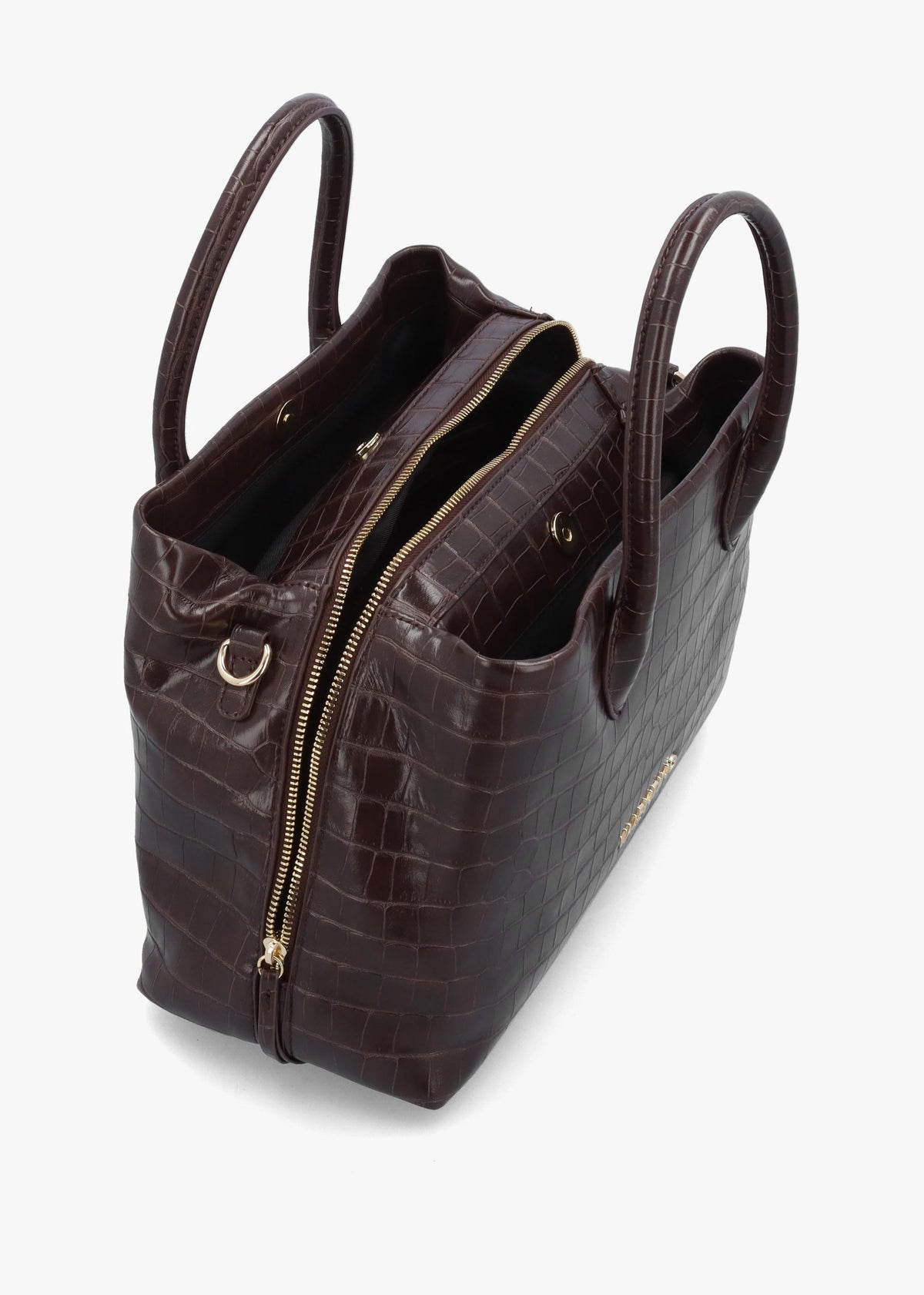 Valentino Bags Large Opaline Moc Croc Brown Tote Bag