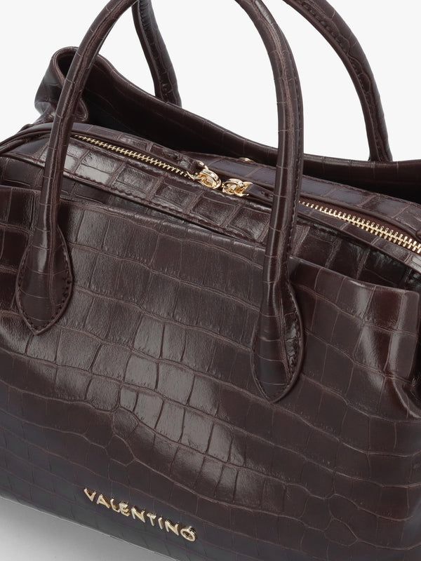 Valentino Bags Large Opaline Moc Croc Brown Tote Bag