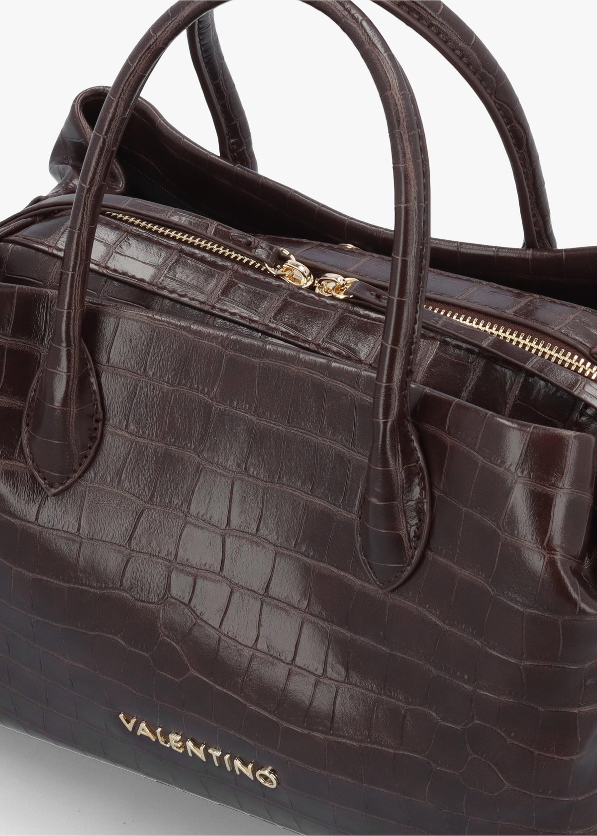Valentino Bags Large Opaline Moc Croc Brown Tote Bag