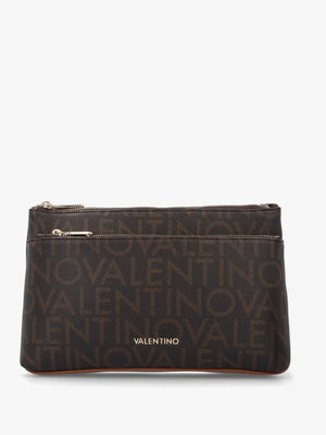 Valentino Bags Large Regina Brown Monogram Cosmetic Bag