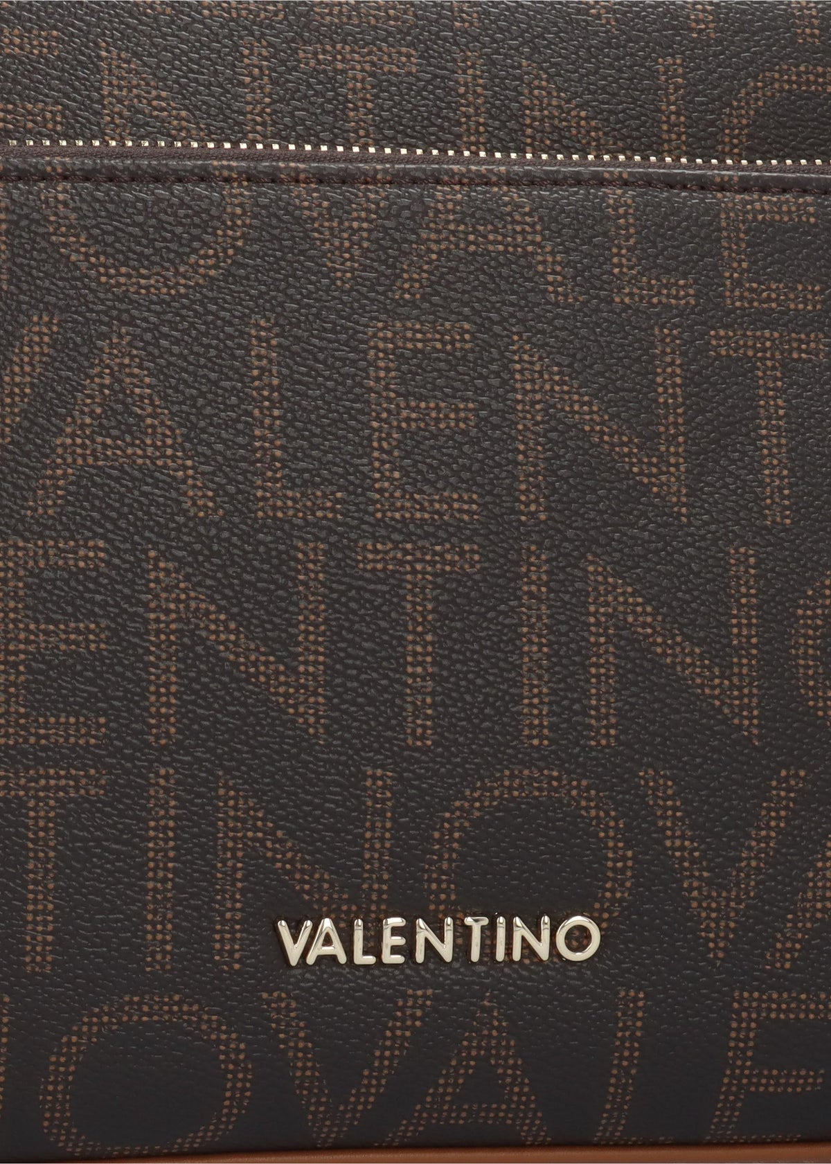 Valentino Bags Large Regina Brown Monogram Cosmetic Bag