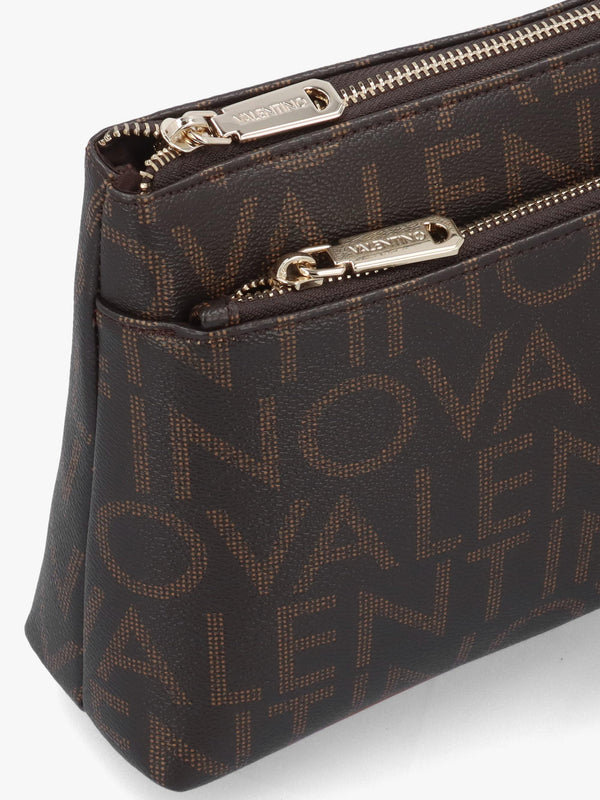 Valentino Bags Large Regina Brown Monogram Cosmetic Bag