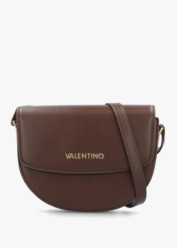 Valentino Bags Rossy Brown Curved Flap Cross-Body Bag