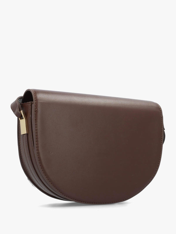Valentino Bags Rossy Brown Curved Flap Cross-Body Bag