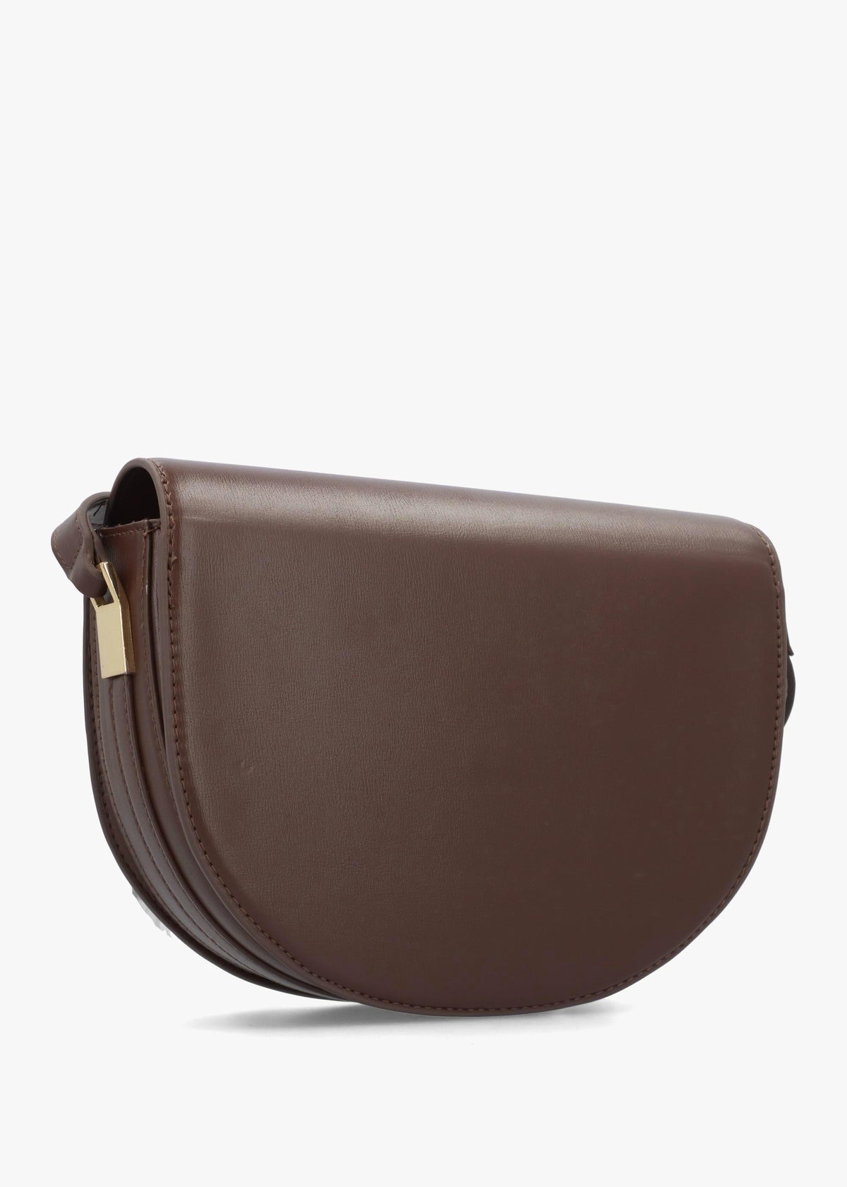 Valentino Bags Rossy Brown Curved Flap Cross-Body Bag