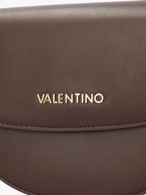 Valentino Bags Rossy Brown Curved Flap Cross-Body Bag