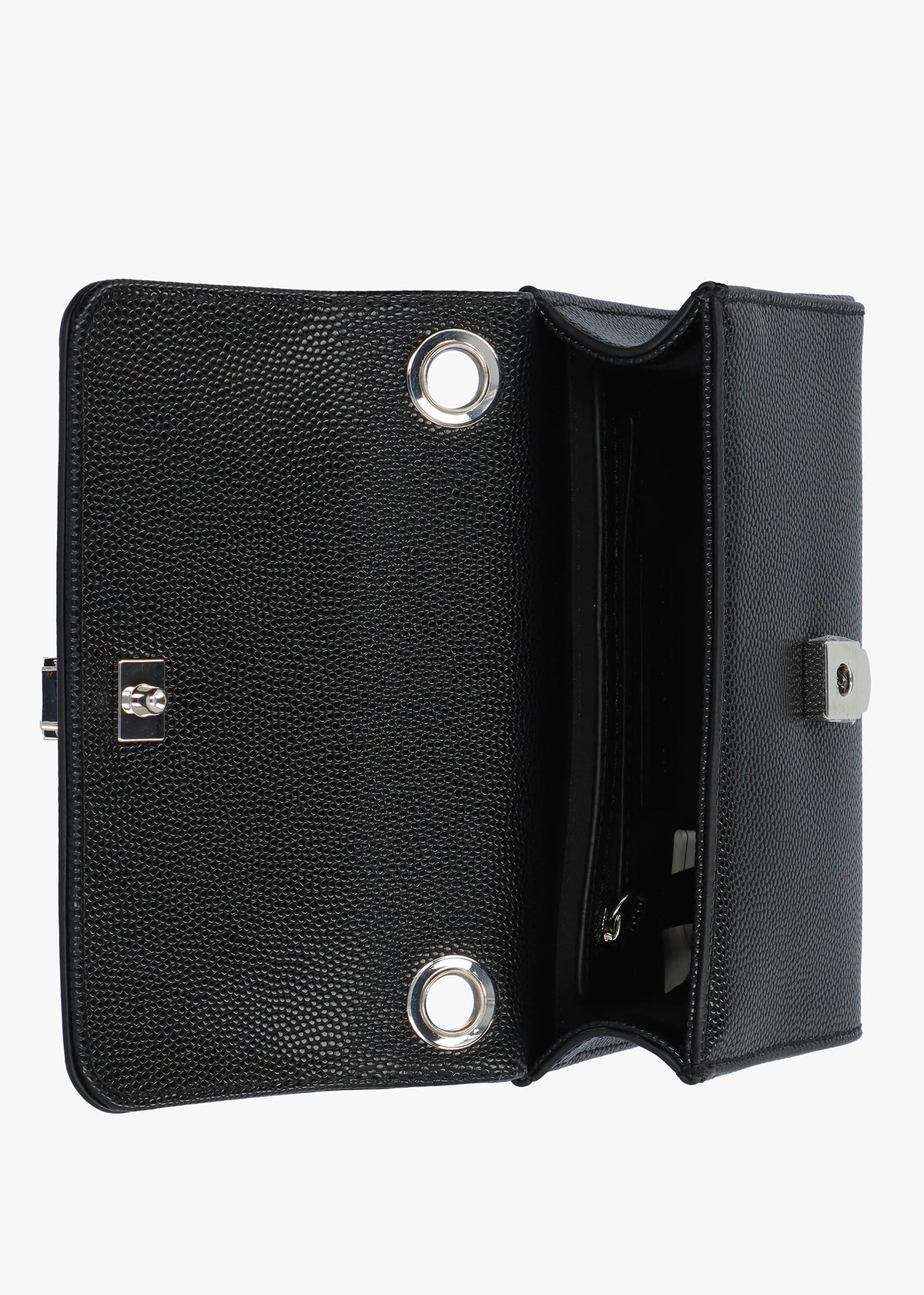 Divina Black Silver Pebbled Shoulder Bag