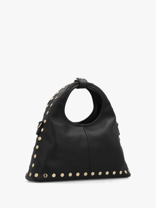 Florayne Nero Studded Hobo Bag