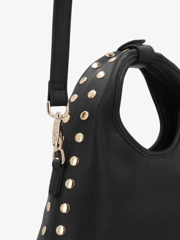 Florayne Nero Studded Hobo Bag