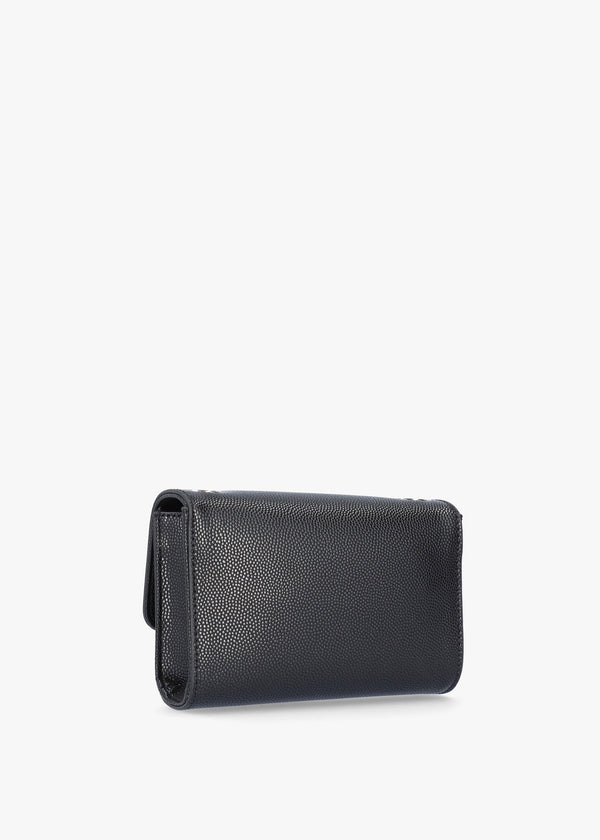 Divina Black Silver Pebbled Shoulder Bag