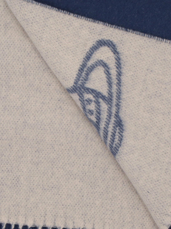 Vivienne Westwood Unisex Double Face Blue Wool Scarf