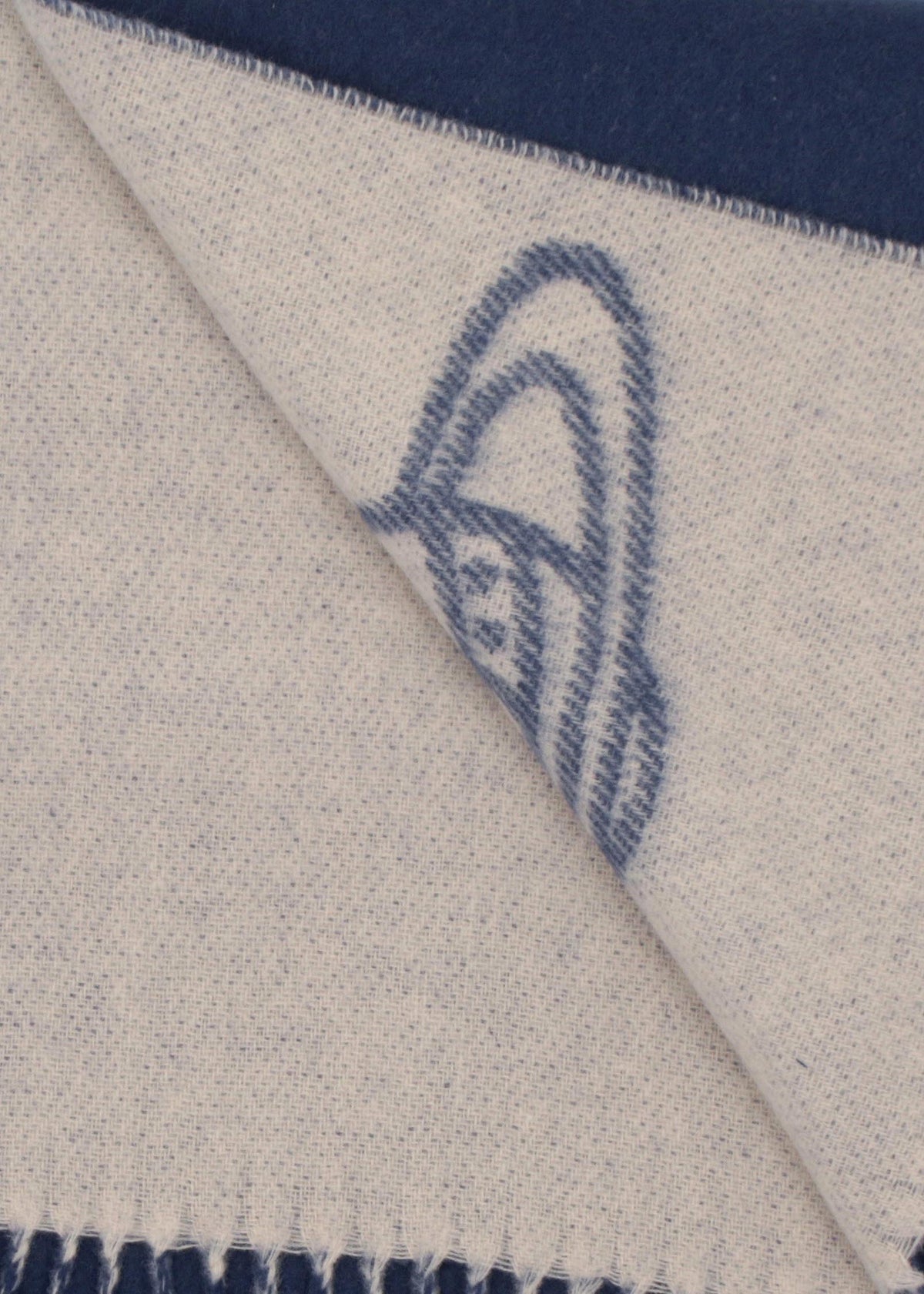 Vivienne Westwood Unisex Double Face Blue Wool Scarf