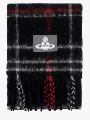 Vivienne Westwood Unisex Black Chunky Tartan Red Scarf