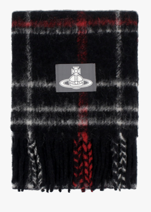 Vivienne Westwood Unisex Black Chunky Tartan Red Scarf