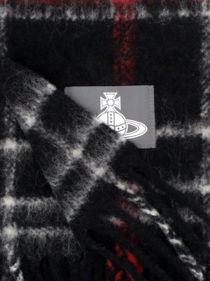 Vivienne Westwood Unisex Black Chunky Tartan Red Scarf