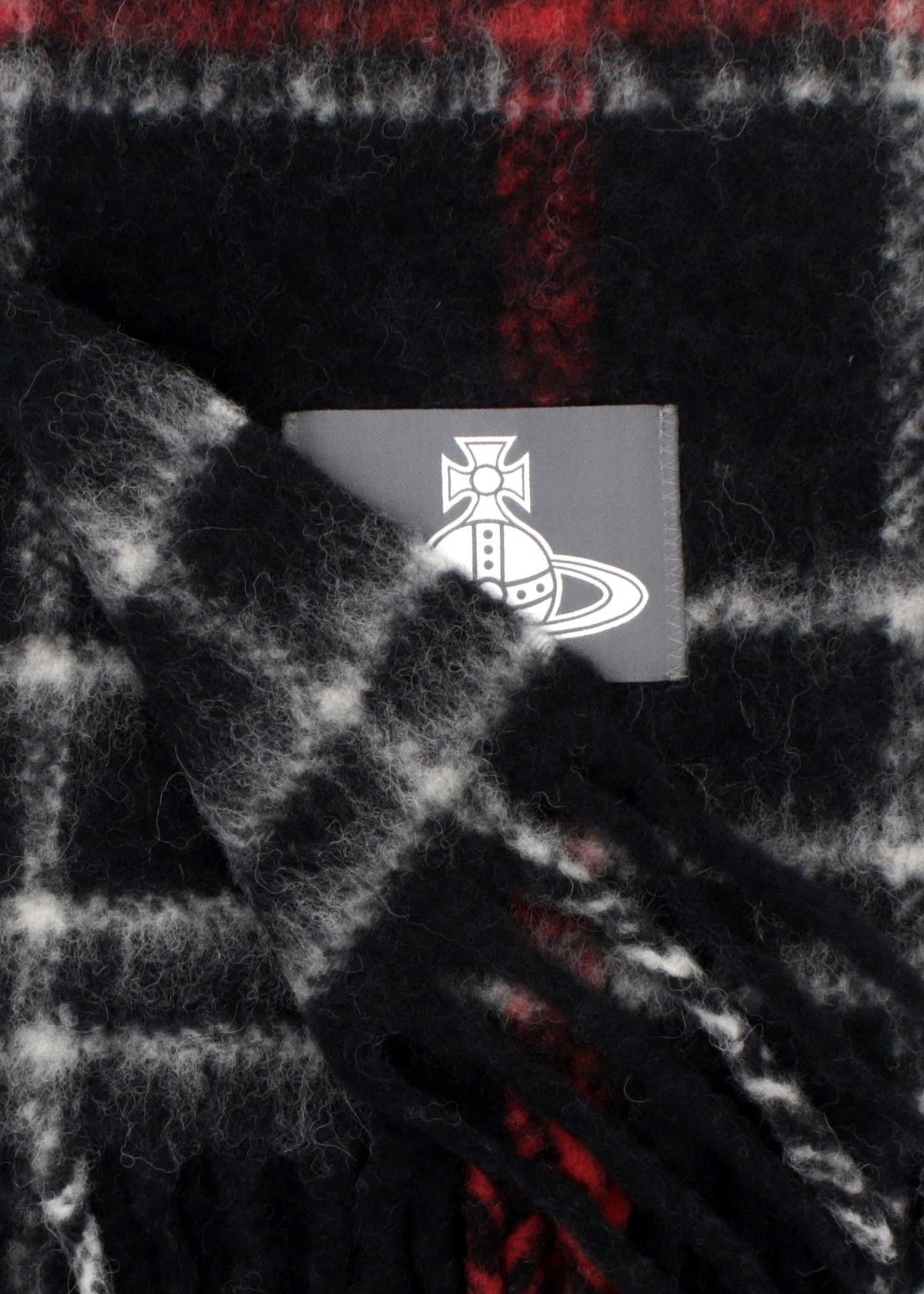 Vivienne Westwood Unisex Black Chunky Tartan Red Scarf